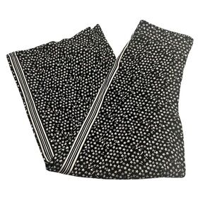MAX STUDIO LONDON Black & White Star Striped Wide Leg Pants M